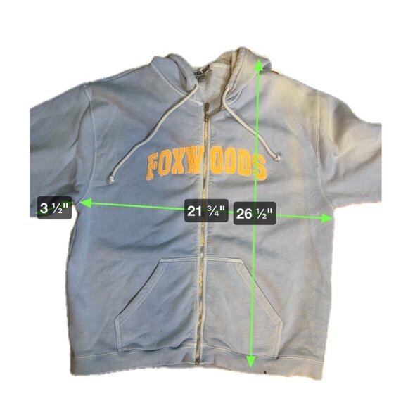 Foxwoods Light Blue Hoodie Size L Cotton Polyester Blend Front Zipper Pockets - Picture 10 of 10